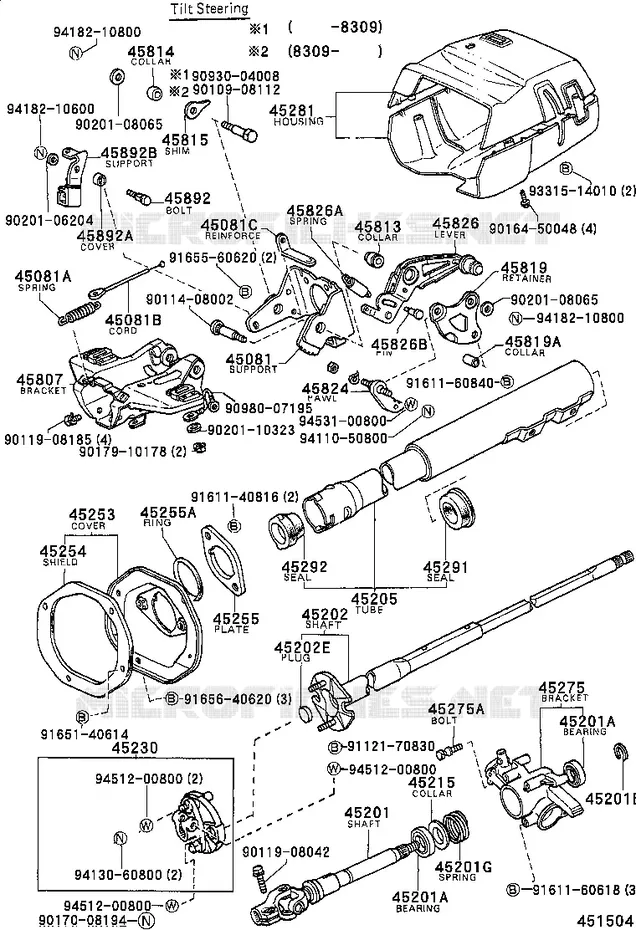 pour TOYOTA  de 1983