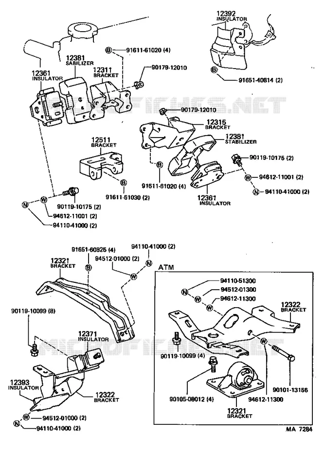 pour TOYOTA  de 1985