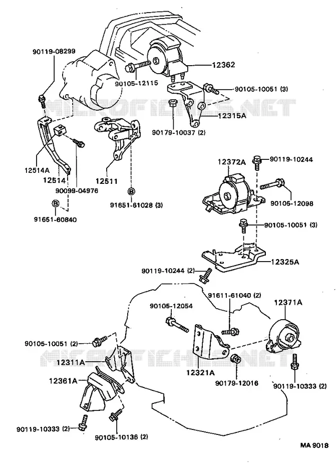 pour TOYOTA  de 1987