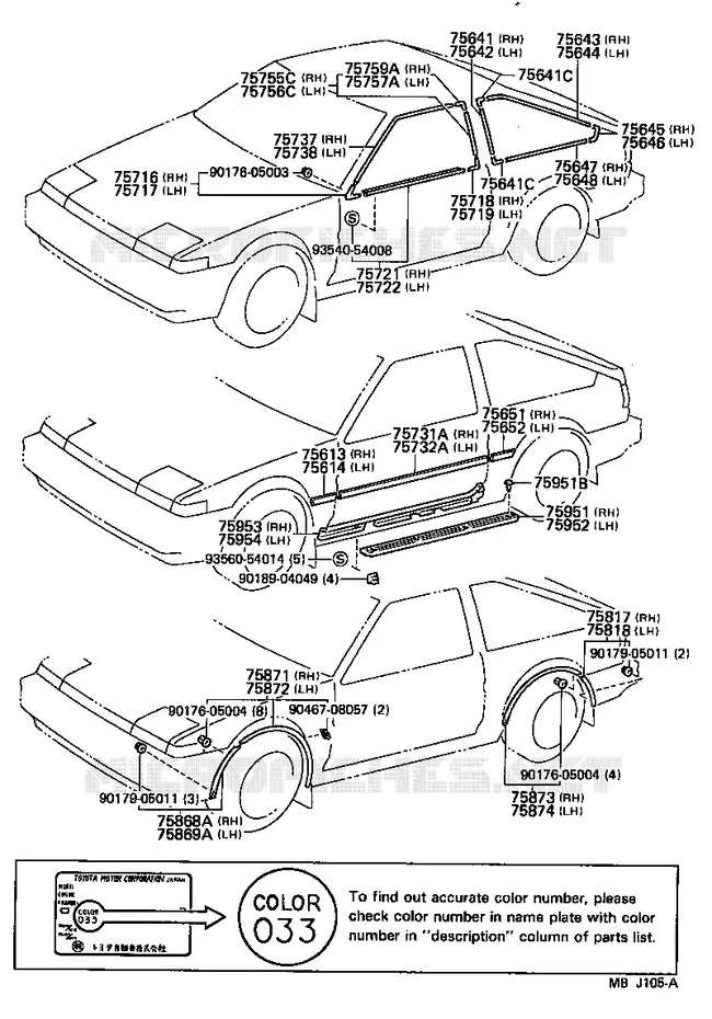 pour TOYOTA  de 1983